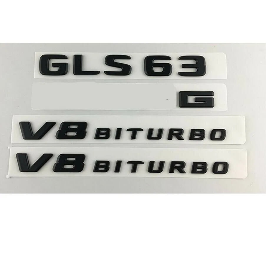 Черный GLS63 для M G V8 BITURBO Багажник крыло буквы значки-эмблемы - Цвет: Matte Black
