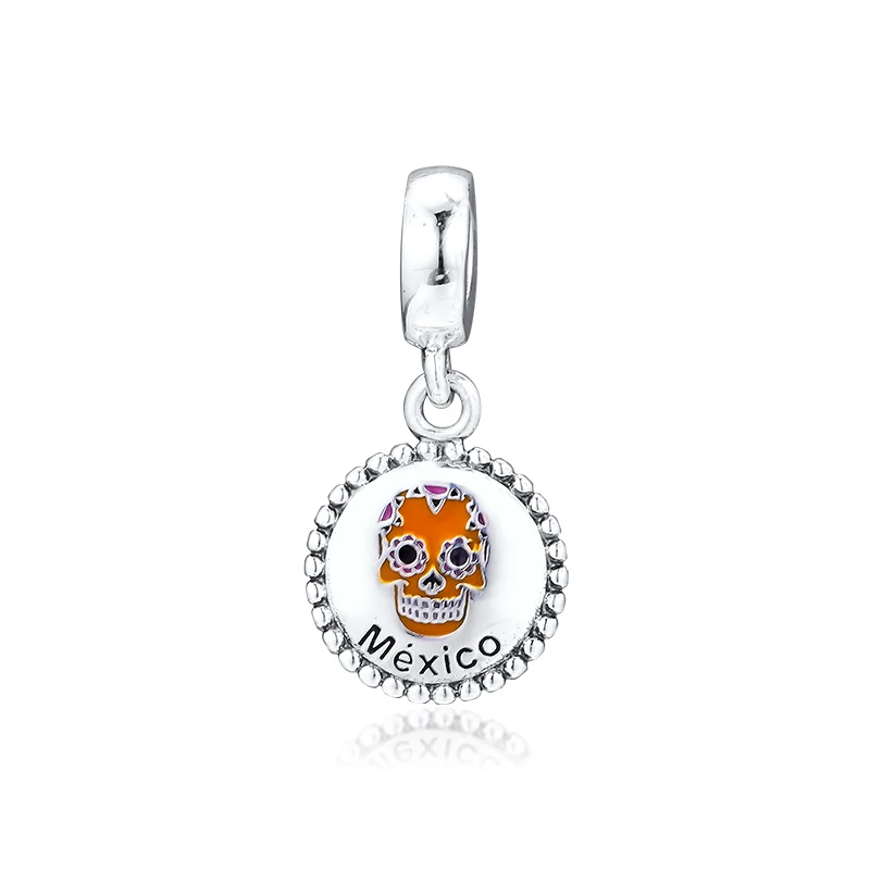 

Fits Pandora Bracelets 925 Sterling Silver Bead Mexico Skull Dangle Charms Beads for Women Gift DIY Jewelry Original Wholesale