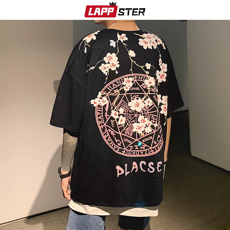 LAPPSTER Мужская негабаритная Японская уличная одежда футболки с отверстиями 2019