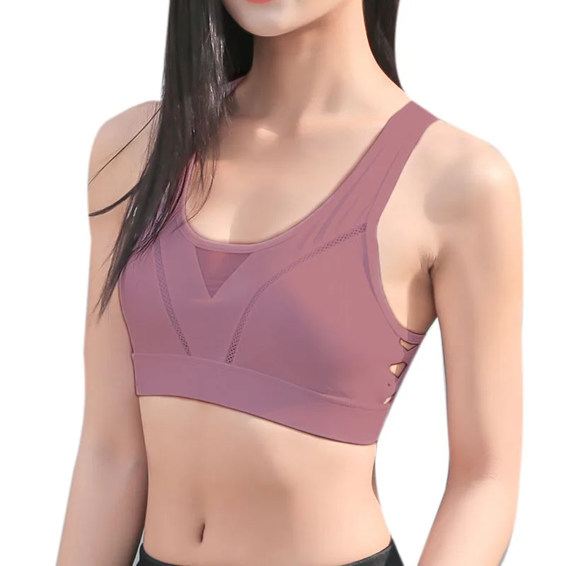 Pink M Size Women Riding Pink Back Sports Bras-High Impact Workout Gym Activewear Bra