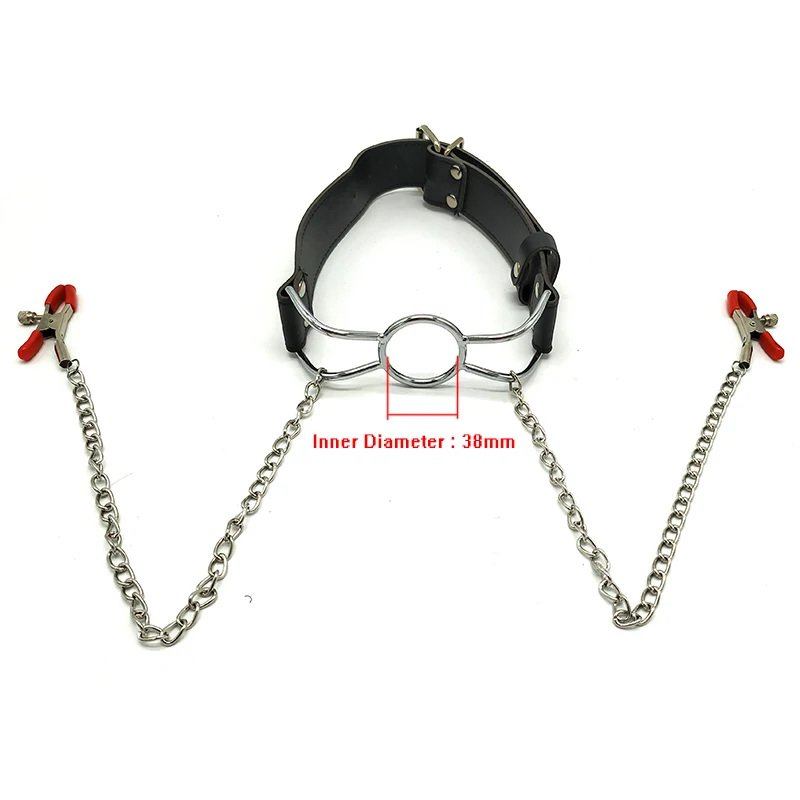 Sex Nipple Clamps Open Breathable Mouth Gag Bondage BDSM Fetish Mouth Restraints Sex Toy Ball Gag Exotic Accessories