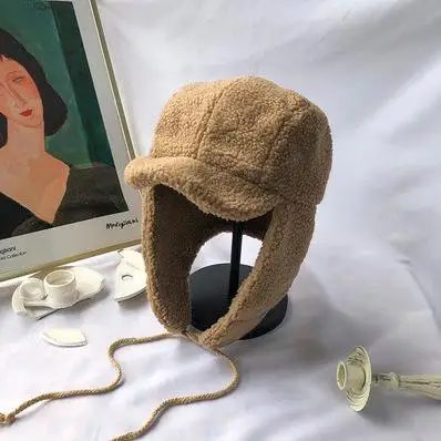 Khaki MeterMall осень зима Женская утолщенная плюшевая шапка защита ушей сплошной цвет теплая шапка для верховой езды - Цвет: Khaki