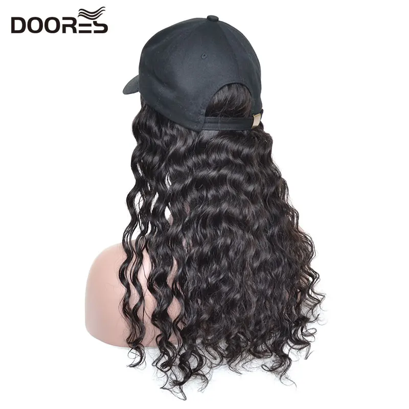 Doores волосы Свободные волны человеческих волос парики для женщин парики человеческих волос с шляпой необработанные человеческие волосы 10-24"