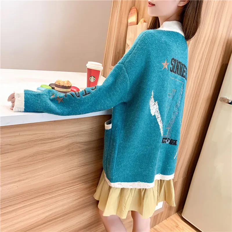 Зимний Корейский женский зимний Sueter Moda Sueter Cuello En V свитер для Женский вязаный свитер женская зимняя одежда