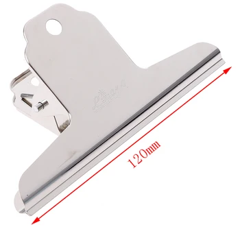 

1pc Clip 120mm Stainless Steel Wide Iron clamp Wallet Board Metal clips Silver Paper Clips Folder Office School Supplies