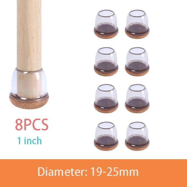 Table Chair Leg Protector Covers Thick Rubber Felt Bottom Furniture Pads Floor Protectors Feet Caps No Scratches Reduce Noice Diameter 19-25mm