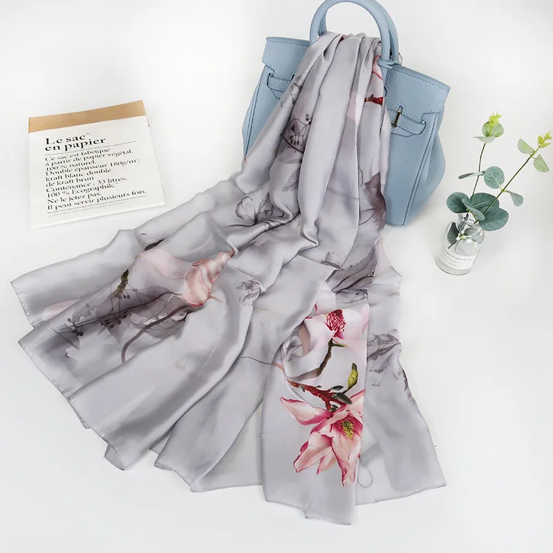 10 цветов высококачественный Шелковый роскошный женский шарф бренд Foulard палантин шаль Летний стиль длинный пляжный шелковый шарф 180*90 см