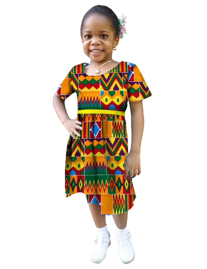 Традиционные африканские Костюмы Bazin африканские Платья для женщин для Для женщин африканского Дашики для детей Костюмы платье БРВ WYT08 - Цвет: 7