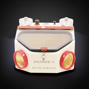 

Electric Twin-Pen Blasting Unit Dental Lab Dual-pen Metal Sandblast Machine Sand Blasting Machine Sandblaster Pens 110V/ 220V