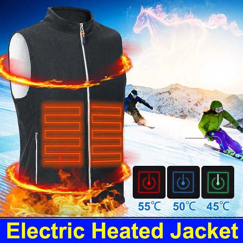 

Washable Electric Heated Vests Men Women USB Jacket Winter Outdoor Thermal Warm Wind Resistant Hiking Motor Waistcoat