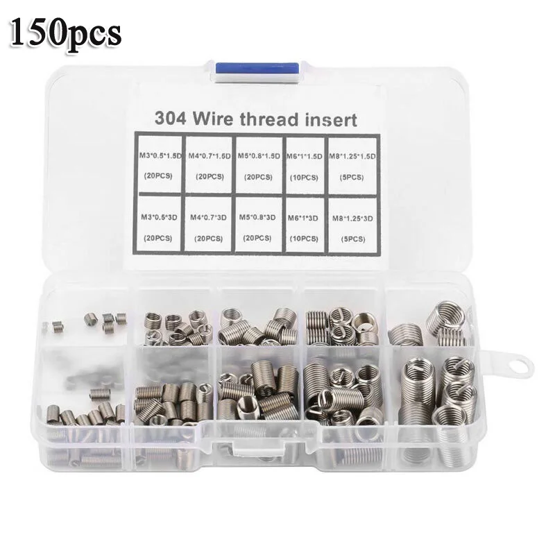

150PCS /set Repair Coil Insert M3 M4 M5 M6 M8 Insertion Kit Accessories