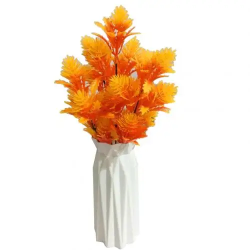 Orange Yellow Лидер продаж, 1 букет, искусственные цветы с горшком, искусственные цветы, бонсай, шишка, искусственные растения, сделай сам, вечерние, свадебные украшения, домашний декор - Цвет: Orange Yellow