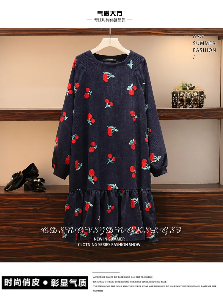 4xl, хорошее качество, большие размеры, женская одежда, весна, осень, зима, корейские милые Длинные повседневные платья, женские A5458