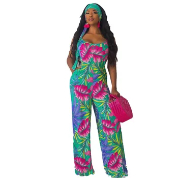 

Summer Autumn Women Jumpsuit Bodycon Playsuit Bodysuit Overalls Rompers Plus Size Floral Print Strap Boho Jumpsuits