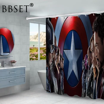 

The Avengers Pattern Shower Curtain Polyester Bath Curtain for Bathroom Decor Waterproof Multi-size Printed Shower Curtains