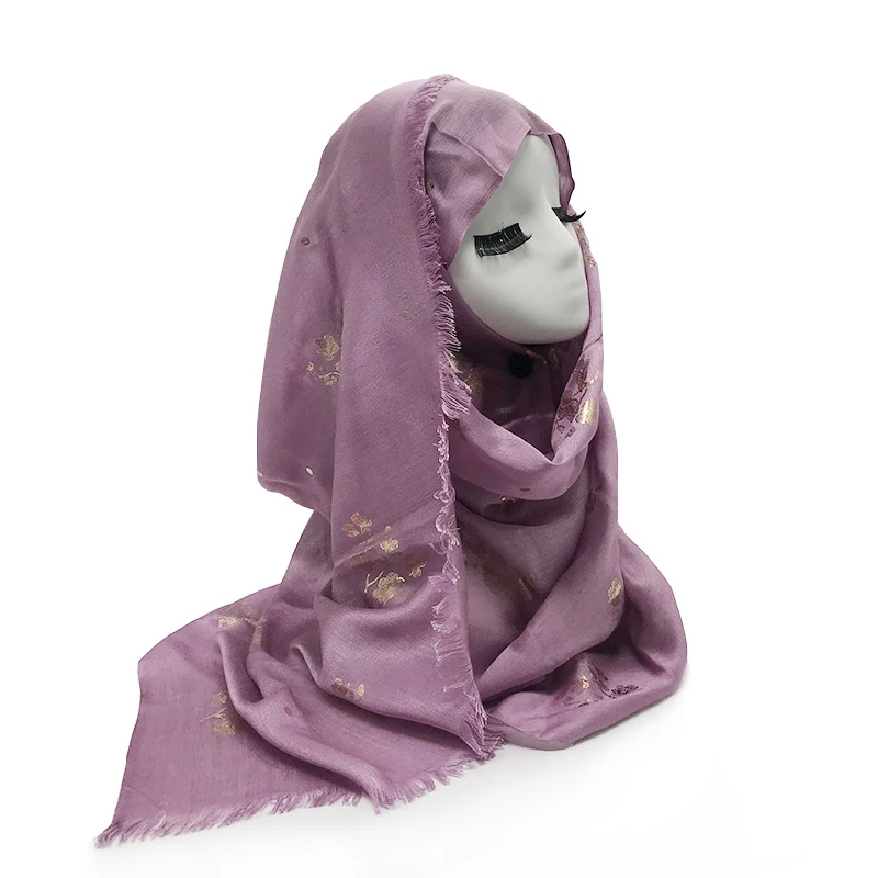 Золотой мерцающий цветок хиджаб шарф бахрома модные шарфы и шали Echarpe роскошный женский мусульманский принт хиджабы