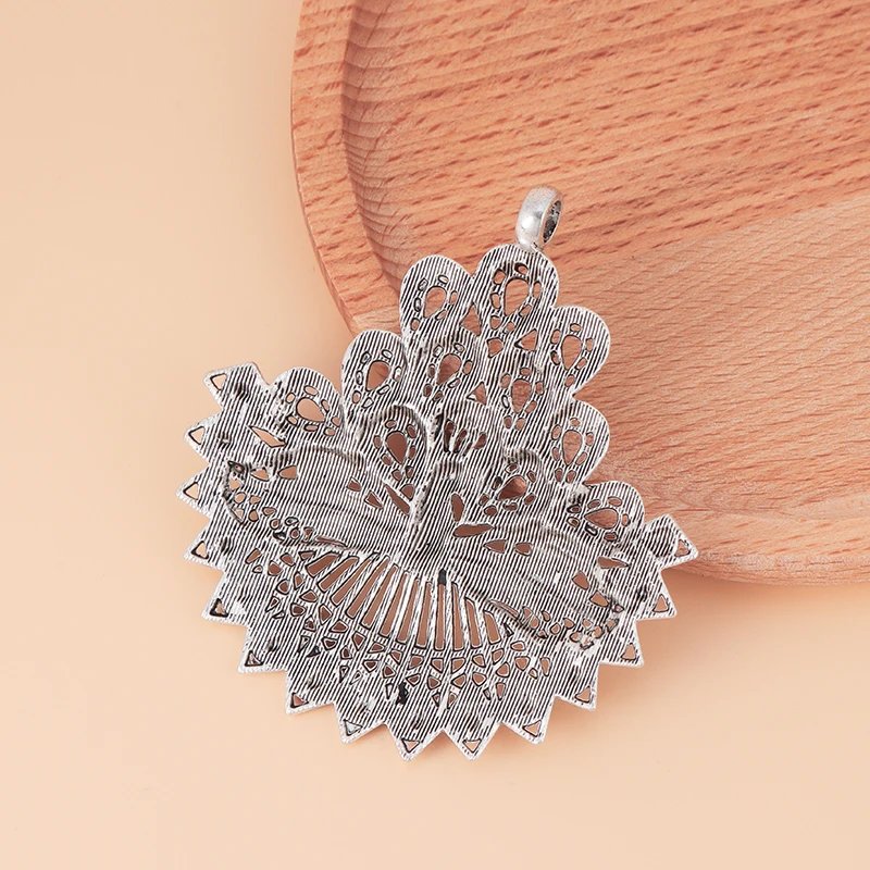 ZXZ 2pcs Large Peacock Charms Pendants for Necklace Jewelry