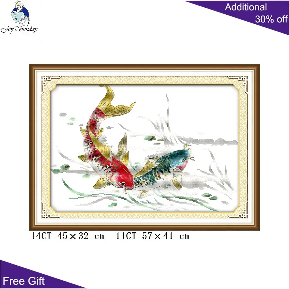 Набор для вышивки крестом Joy Sunday Fish D024(4)D026D157D164D166 Фортуны в процветающем возрасте