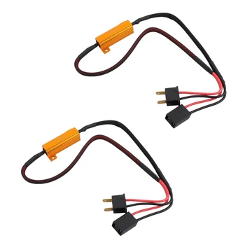 

2 Pcs H7 LED Load Resistors LED Headlight Bulb 6 Ohm Resistance Car LED Decoder