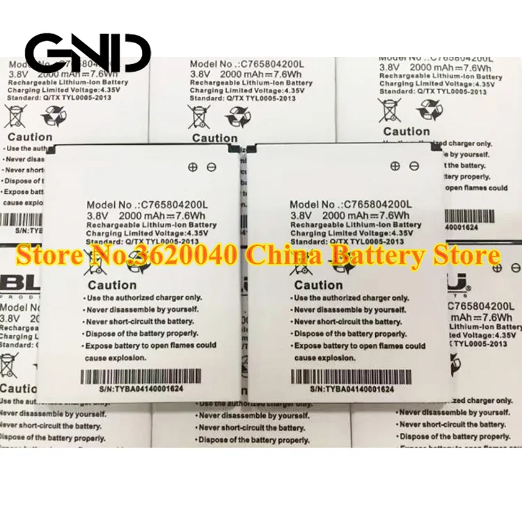 GND 3.8V 2000mAh 7.6Wh C765804200L Replacement Battery For BLU mobile phone new Li-ion bateria Li-Polymer Baterias | Мобильные