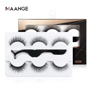 

New 3 pairs natural false eyelashes fake lashes long makeup 3d mink lashes extension eyelash mink eyelashes for beauty Tools