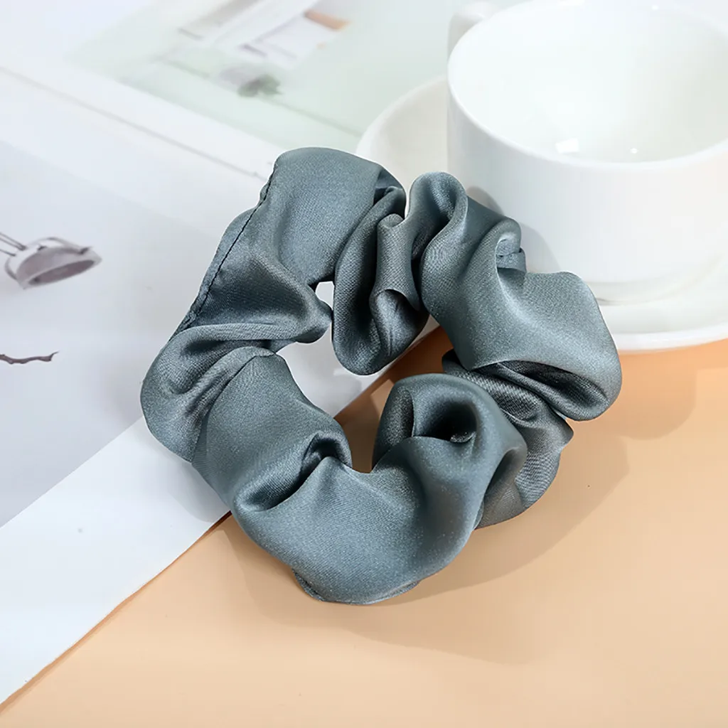 Army Green Модное шифоновое платье резинка для волос Твердые Цвет спортивные эластичные украшение на голову для танцев веревка Для женщин повязка на голову кольцо, обтянутая тканью; повязка на голову - Цвет: Army Green