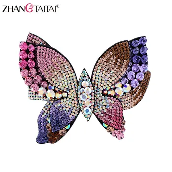 

Big Size Austrian rhinestone Butterfly women Hair Clip Hair pin For Women Wedding Hair Accessories pince cheveux femme With Gift