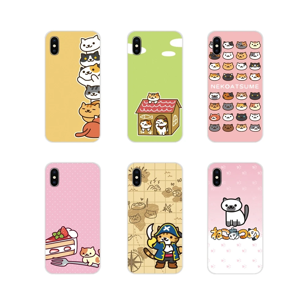 

For Samsung Galaxy S3 S4 S5 Mini S6 S7 Edge S8 S9 S10 Lite Plus Note 4 5 8 9 Cute Neko Atsume Cat Accessories Phone Cases Covers