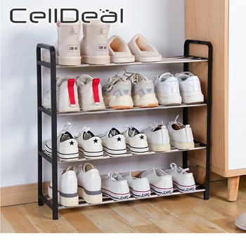 

3/4 Layers Aluminum Metal Shoe Rack Multi-storey Standing Convenient Shoe Rack DIY Bedroom Room Living Shoes Organizer Shelf