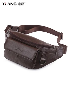 

New Real Cowhide Hip Fanny Belt Pack Cellphone Pouch Shoulder Cross Body Bag Fashion Women Waist Chest Packs Genuine Leather
