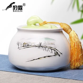 

Tea Coffee Sugar Storage Jars Tea Accessories Pickle Chinese Jar Ceramic Container Ceramic Box Theedoos Tea Organizer BA60TB
