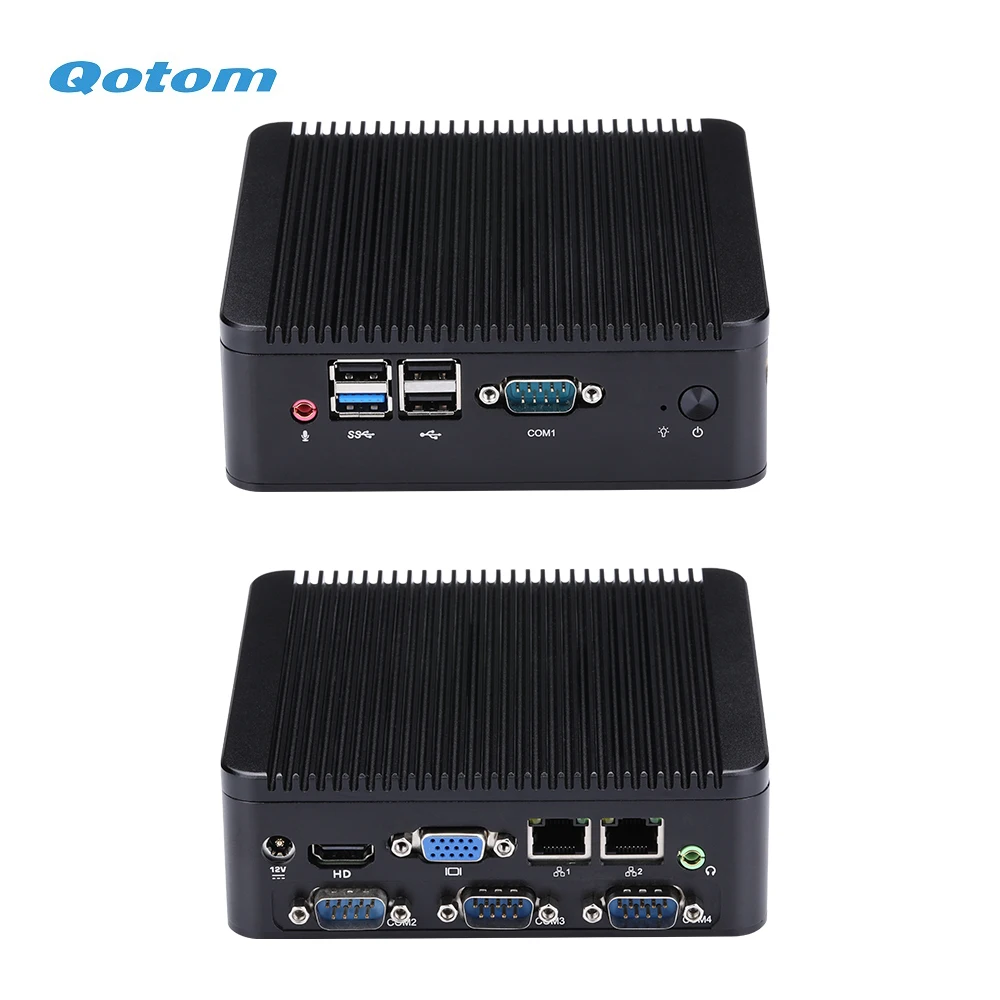 QOTOM мини-ПК Q190P с j1900 процессор Quad core 2.0 GHz работает 24/7 мини компьютер Mini PC Linux