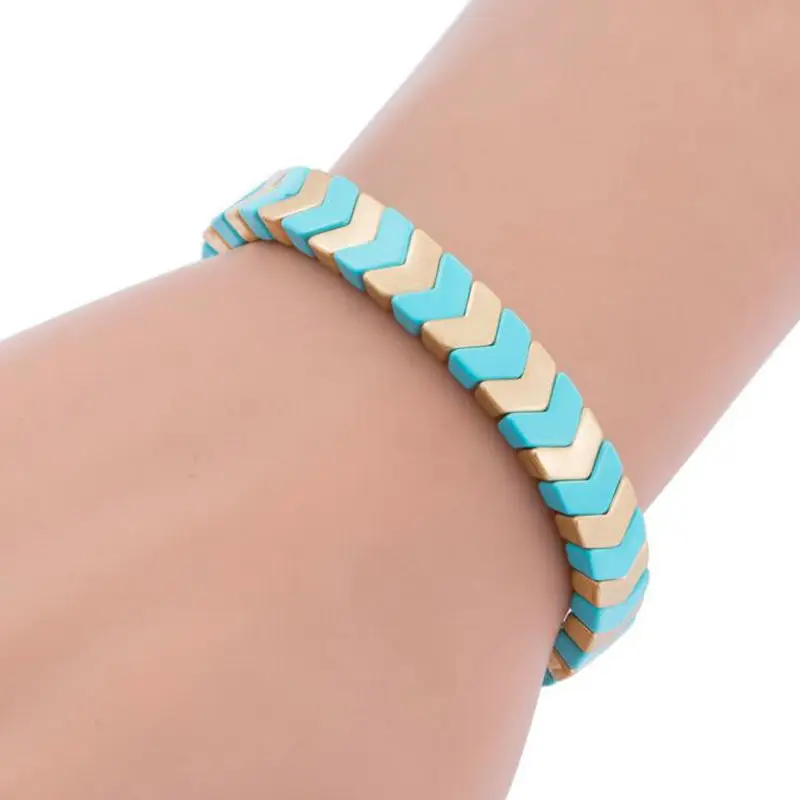 Light blue Пара браслетов Женская мода роскошный свадебный браслет цинковый сплав цветной браслет новые ювелирные изделия подарок - Окраска металла: Light blue