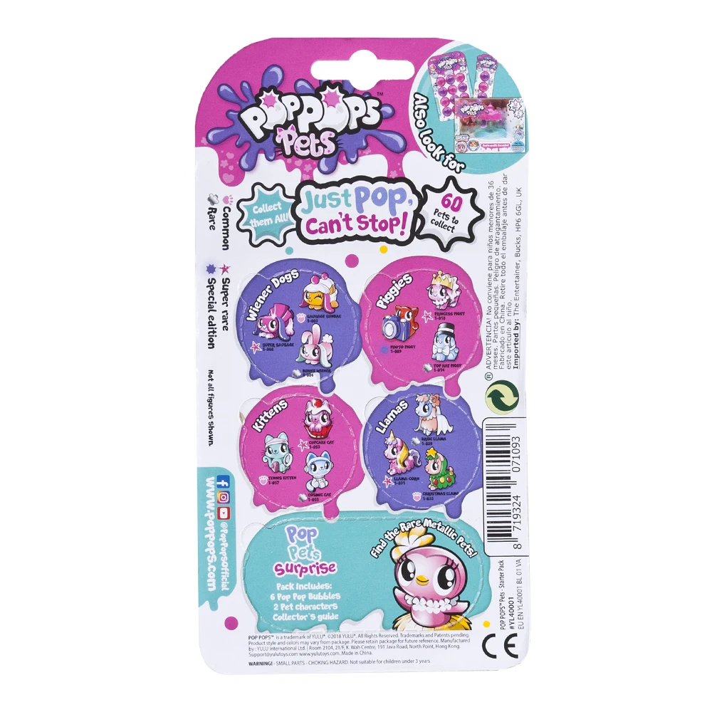 Игровой набор PopPops Pets Питомцы со слаймом(6 штук) для детей