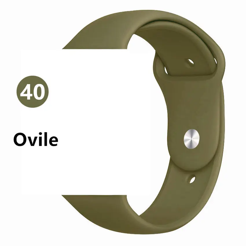 Ovile 40 Силиконовый ремешок для apple watch 5 4 band correa apple watch 44 мм 40 мм 42 мм 38 мм iwatch 5 4 3 2 1 Спортивный Браслет - Цвет ремешка: Ovile 40