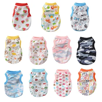 

Letter Printing Summer Pet Dog Clothes for Dogs Soft Cotton Clothes Dog Vest Breathable T shirt for Cat Small Dogs XS-XL
