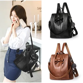 

2020 new women's backpack multifunctional ladies backpack Korean version of simple soft leather ladies backpack