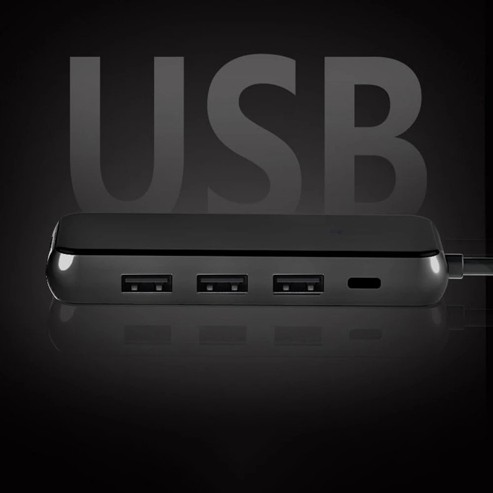 USB-C разветвитель usb-хаб C концентратор для нескольких USB 3,0 RJ45 HDMI адаптер док-станция USB-C type C 3,1 USB C концентратор для MacBook Pro huawei samsung
