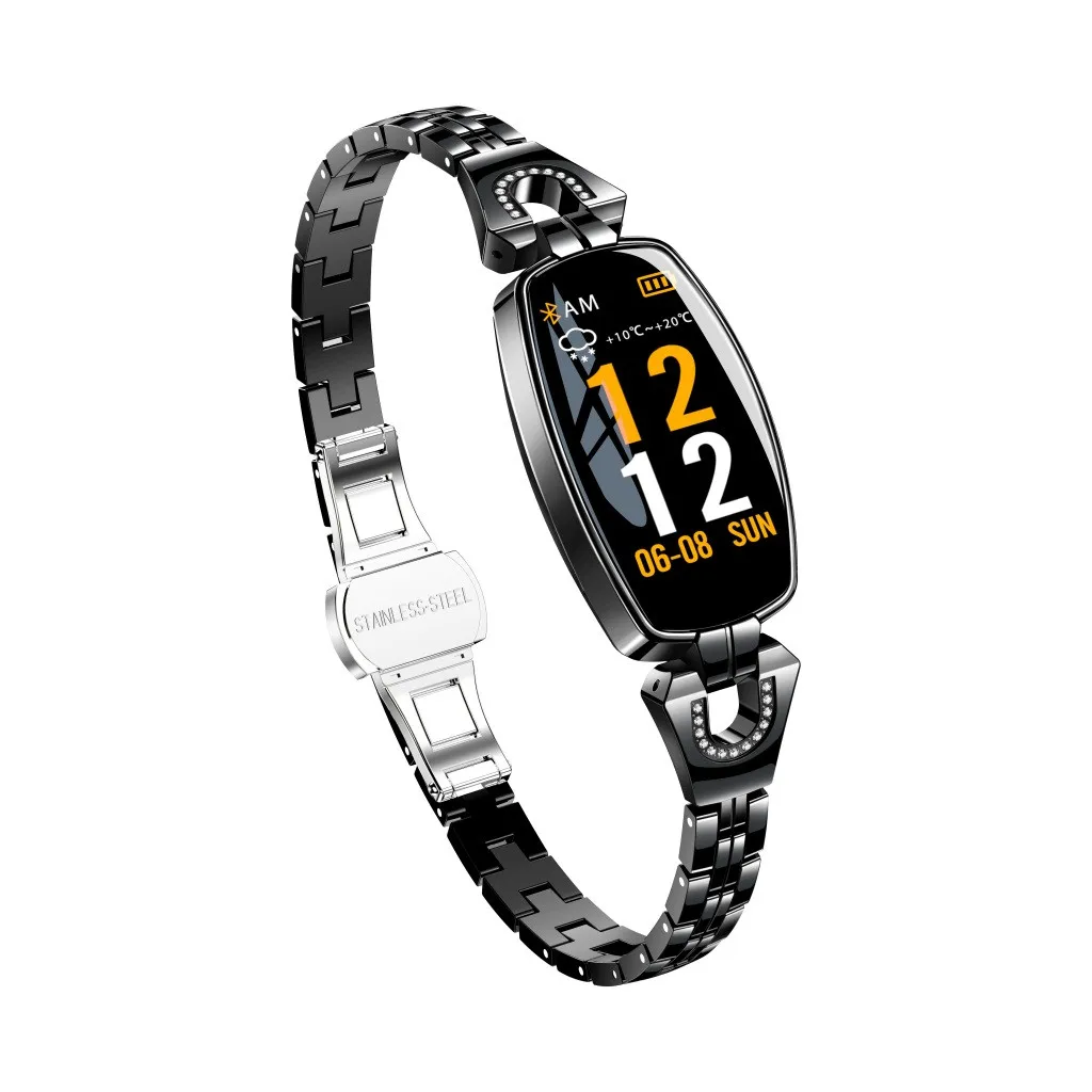 Black 0.96 inch color screen Blood Pressure Smart Watch Women Ladies Heart Rate Monitor Smart Band Watch Pedometer Fitness Tracker#X30 - Цвет: Black