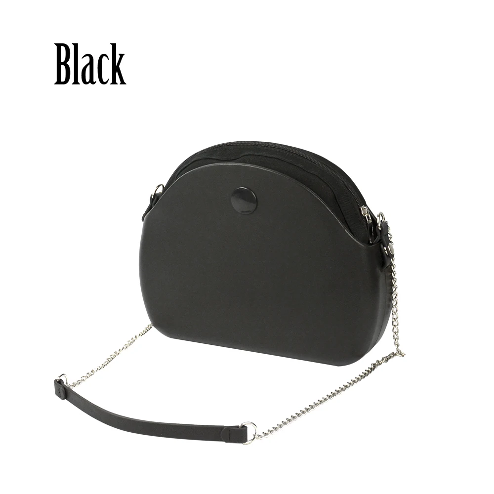 black Tanqu New O bag moon light Body with long chain waterproof inner pocket bag rubber silicon O moon light Obag women handbag - Цвет: black