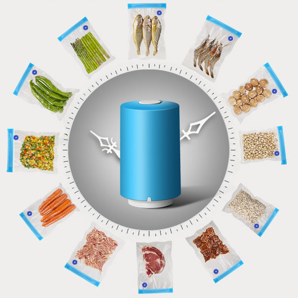 Мини USB Автоматический компрессионный вакуумный насос, уплотнитель, зажим для полосок, мешки для кухни, инструмент для свежих продуктов, лента для кухонного инструмента с сумкой