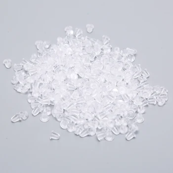 

120/400/500/1000PCS Safety Clear Silicone Rubber Earring Backs Bullet Stopper Rubber Jewelry Accessories DIY Parts Ear Plugging