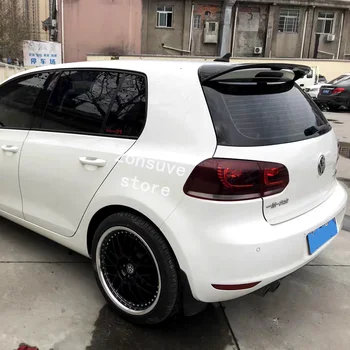 

Use For Volkswagen Golf 2010-2013 Year Roof Spoiler Sport ABS Plastic Carbon Fiber Look Rear Trunk Wing Car Body Kit Accessories