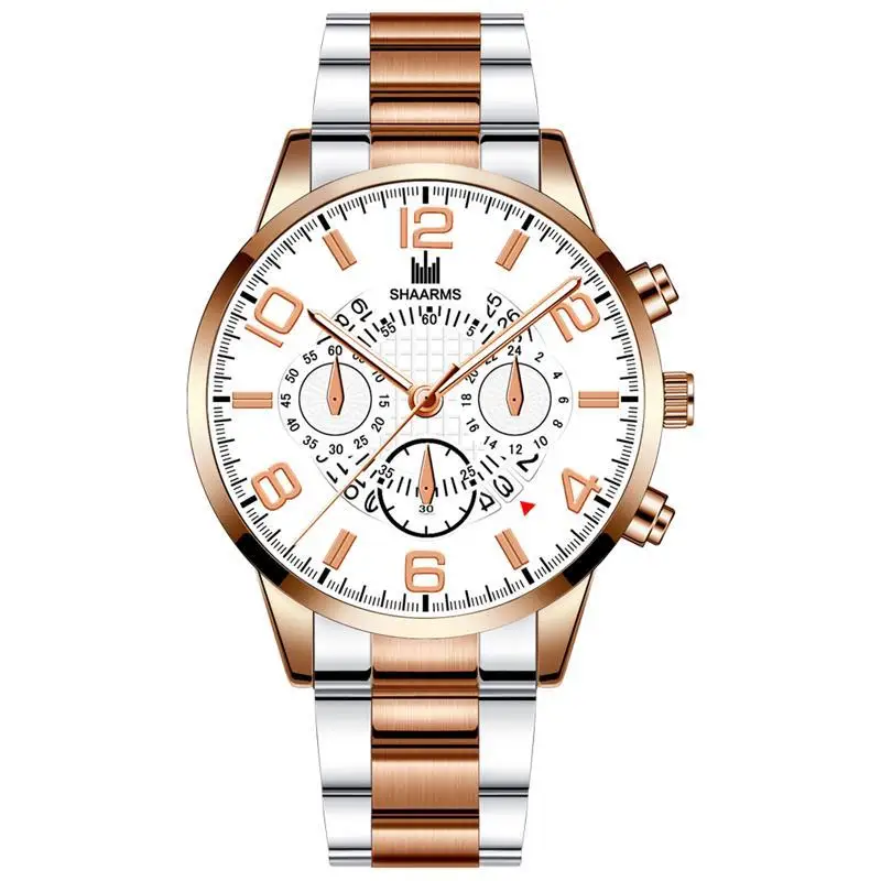 Reloj Hombre модные роскошные золотые часы из нержавеющей стали аналоговые кварцевые наручные часы мужские деловые часы мужские часы - Цвет: H