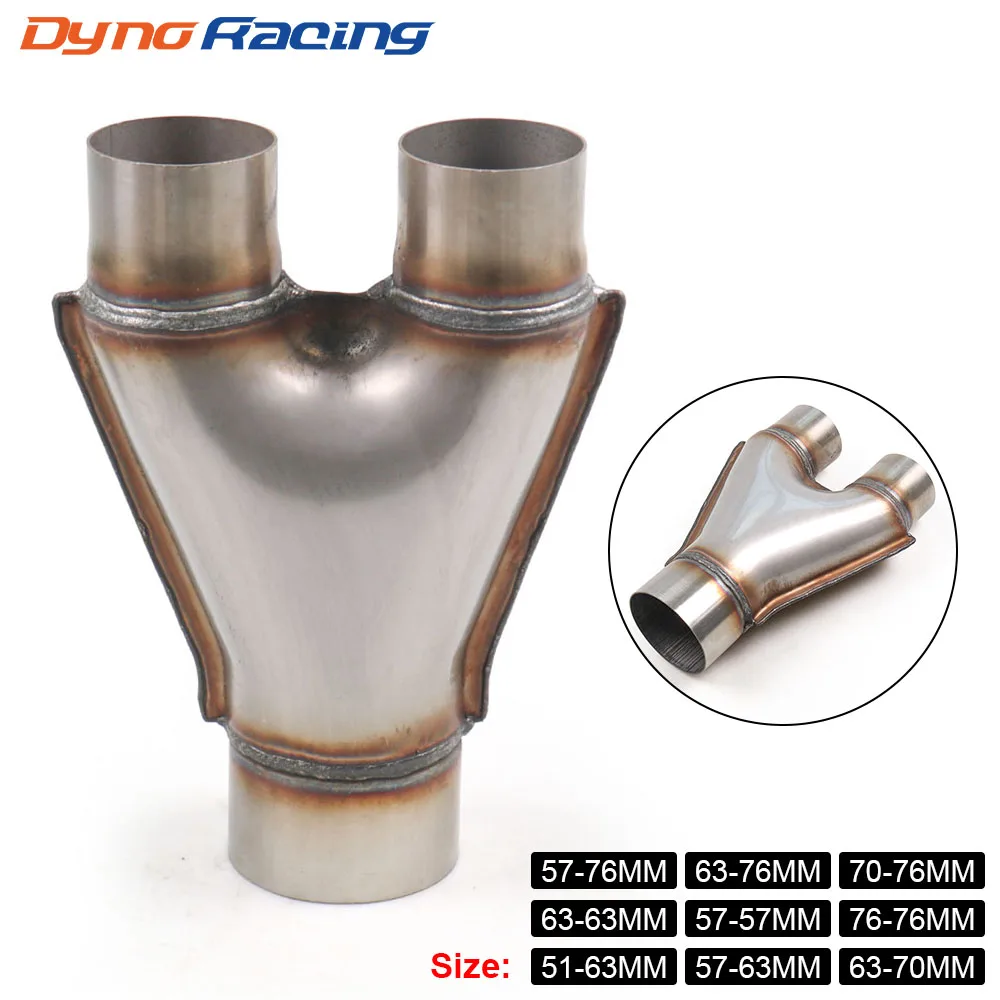 Car Exhaust Pipe Universal Custom Car Exhaust Y-Pipe Stainless Steel Adapter Connector