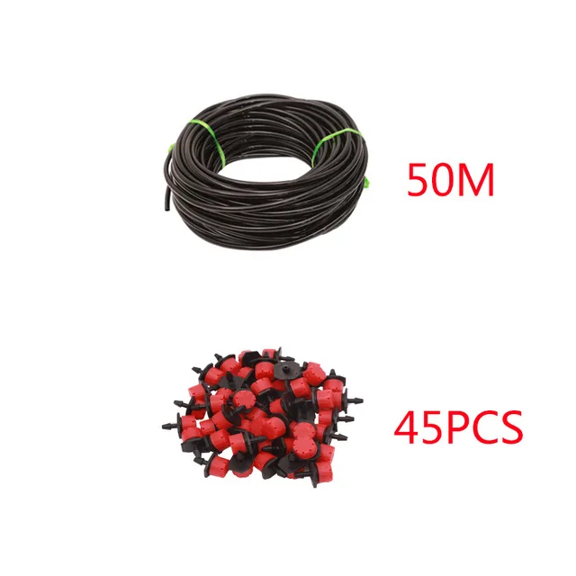 50M 45PCS 30 м 50 м Микро Капельное орошение+ спрей наборы для полива система автоматическая регулируемая капельница распылитель горшечные растения садовые теплицы - Цвет: 50M 45PCS