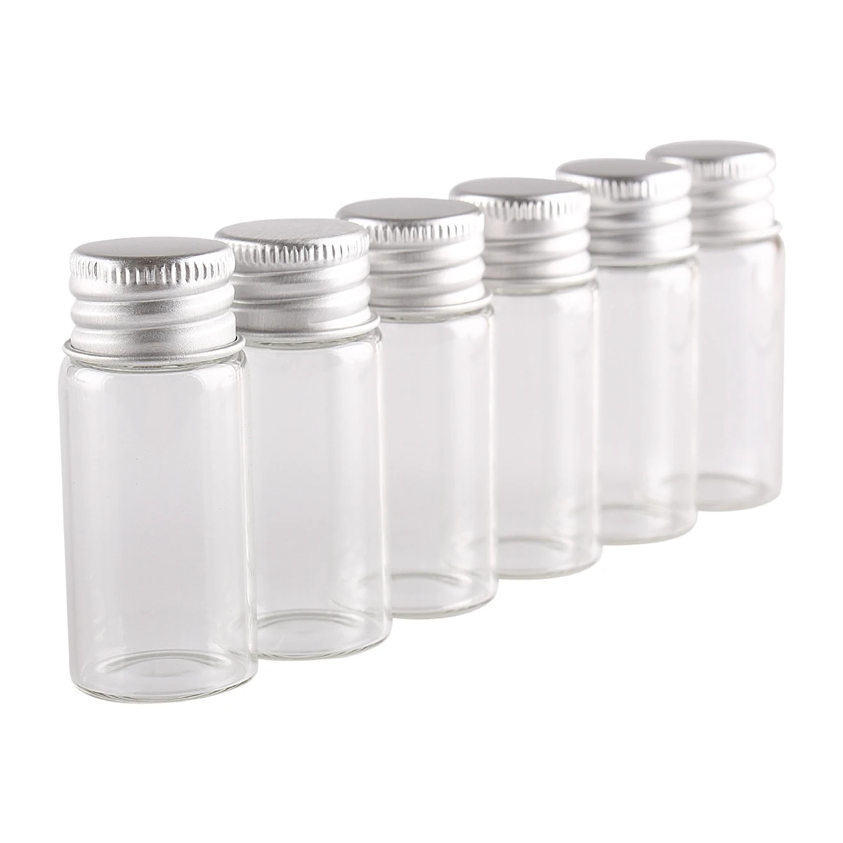 10pcs 10ml 22*50mm Clear Glass Bottles with Aluminum Caps Tiny Empty Glass Jars DIY Crafts Vials Tiny Glass Jars 4