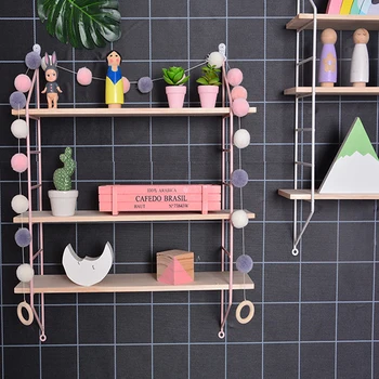 

Nordic Wall Floating Shelf Wood Mounted Storage Bookshelf Children Living Room Bathroom Kitchen Hanging Shelve Home Decor
