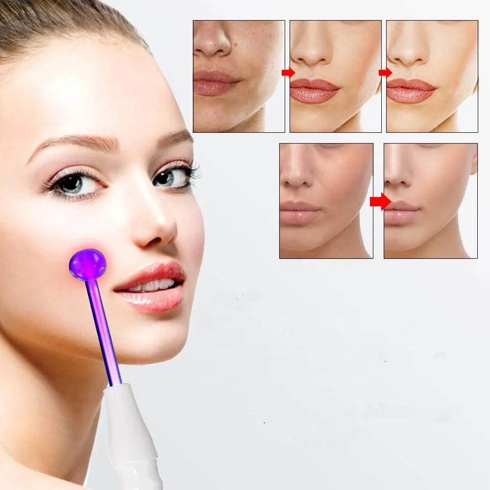 7 in 1 Hochfrequenz-Elektro therapie Zauberstab Glasröhre Maschine Spot Akne-Entferner Beauty-Tool Gesichts reinigung Hauts traffungs gerät
