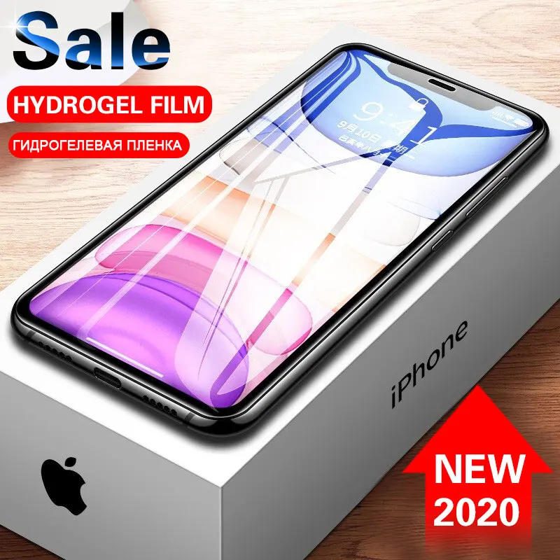 

Screen Protector on For iphone 11 Pro X XS Max XR Full Cover Hydrogel Film on iphone 6 6S 7 8 Plus Soft Protective Film no glass